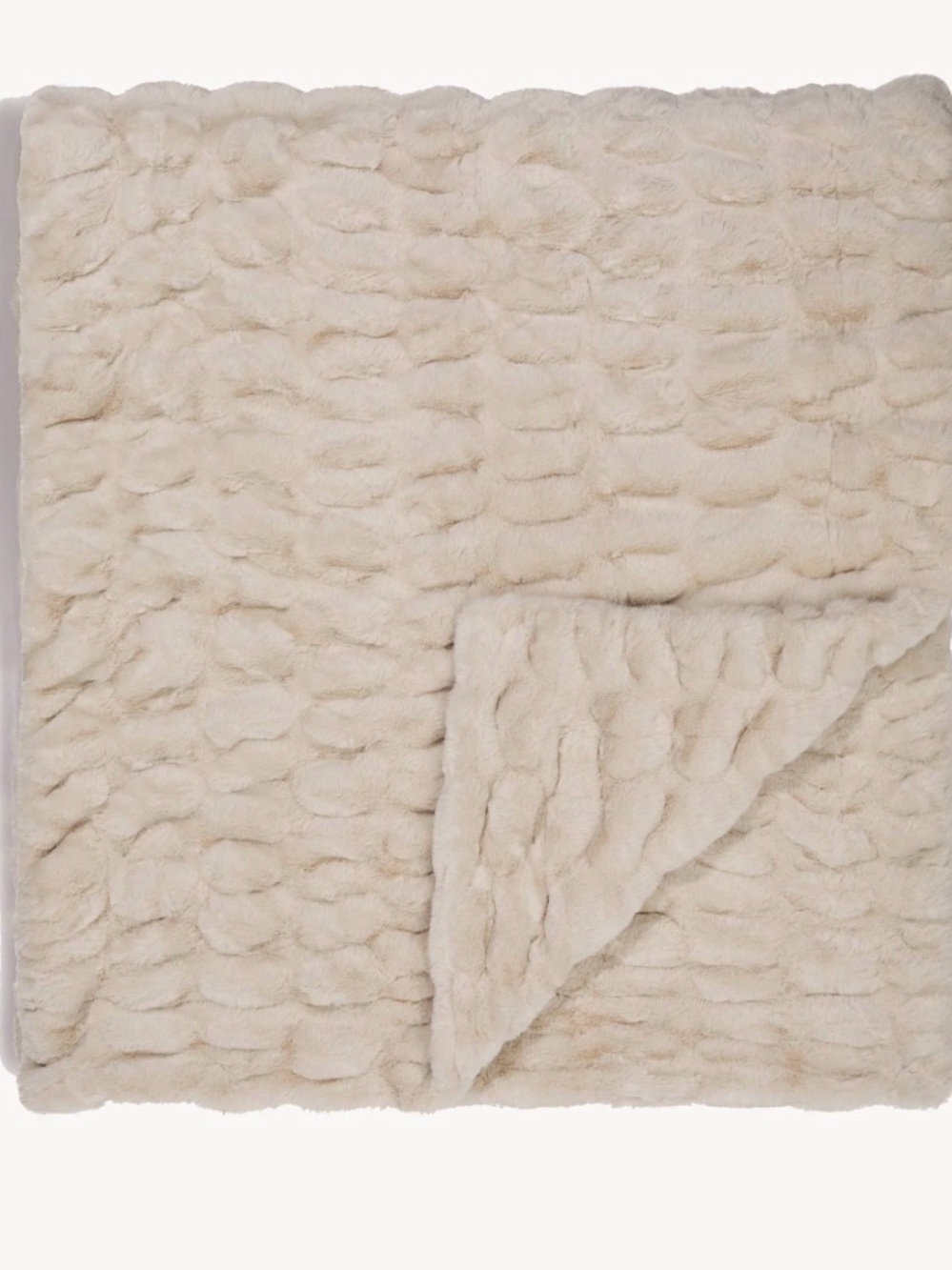 lola Lux Faux Fur Throw in Soft Cream XL